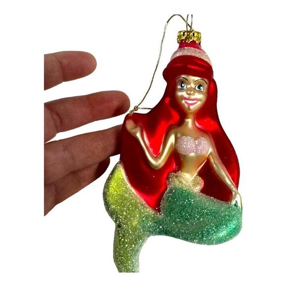 VTG Disney Little Mermaid Ariel & Friends Blown Glass Ornament Set of 6 In Box - Picture 10 of 15